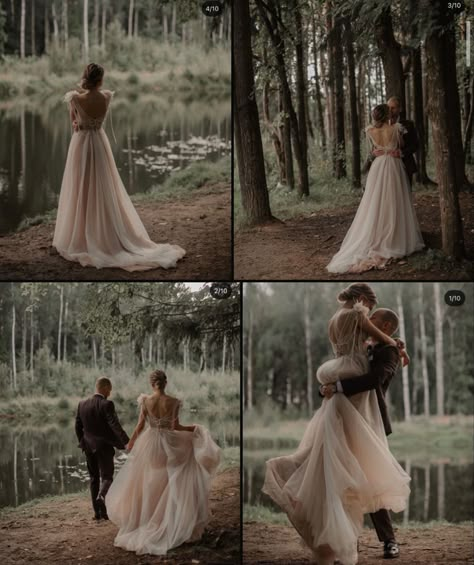 Bohemian Wedding Photos, Forest Wedding Photography, Forest Theme Wedding, Wedding Portrait Poses, Enchanted Forest Wedding, Wedding Picture Poses, Wedding Couple Poses, Wedding Photos Poses, Dresses Style