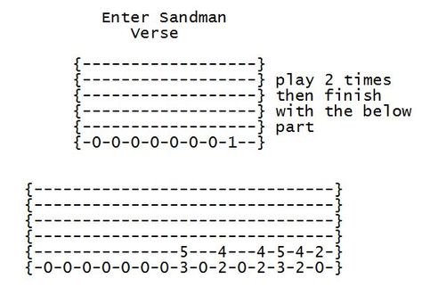 Main Verse Riff for Enter Sandman. Enter Sandman Tab, Enter Sandman Guitar Tab, Learn Electric Guitar, How To Learn Guitar, Guitar Things, Guitar Tabs Acoustic, Guitar Tabs And Chords, Learn Guitar Songs, Acoustic Guitar Chords