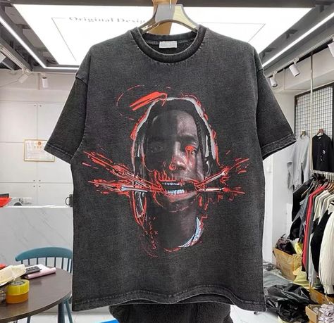 vintage travis scott t shirt Washed Tshirt, Rapper Shirts, Tunic Length, Travis Scott, Shirts & Tops, Cotton Style, Summer Shirts, Summer Wear, T Shirt Top