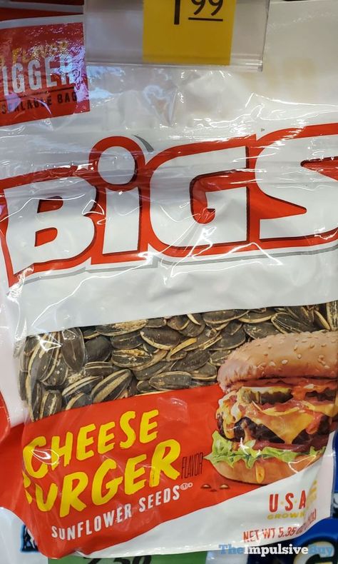 That cheeseburger on the packaging looks messy…and delicious. (Spotted by Robbie at Quiktrip.) Thank you to all the photo contributors! If you’re out shopping and see an interesting new product on the shelf, snap a picture of it, and send us an email (theimpulsivebuy@gmail.com) with where you found it and “Spotted” in the subject line. […] The post SPOTTED: Bigs Cheeseburger Sunflower Seeds appeared first on The Impulsive Buy. Salad Bag, Nut Snacks, Snack Mix, Food Reviews, Grocery Shop, Sunflower Seeds, On The Shelf, Junk Food, Cheeseburger