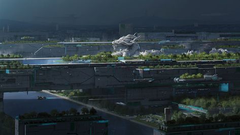 China City, Sci Fi City, Space Artwork, Planets Art, Spaceship Art, Aesthetic Shop, Alien Planet, Concept Ships, Fantasy City