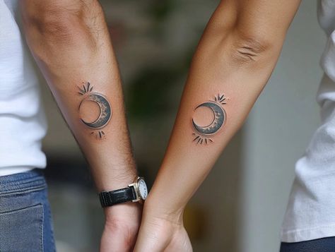 Sun and Moon Phases Complementary Tattoos, Sun And Moon Phases, Sun And Moon Tattoos, Winter Tattoo, Tattoos For Couples, Moon Tattoos, Sun Tattoos, Nature Inspired Decor, Moon Face