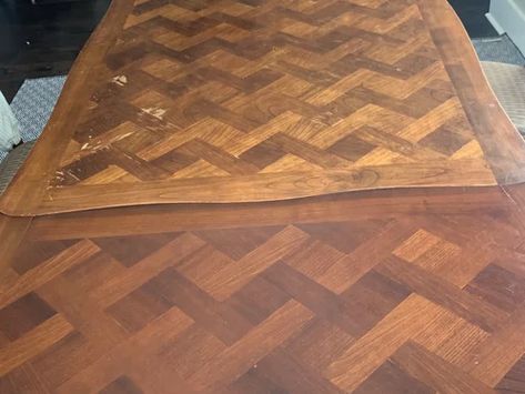 Parquet Top Dining Table, Parquet Dining Table, Parquet Table Top, Parquet Table, French Parquet, Refinished Table, French Country Table, Parquet Design, Antique Booth