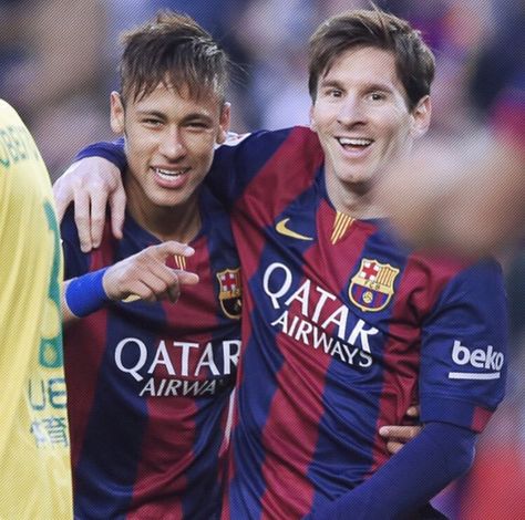 Neymar JR and Lionel Messi (FC Barcelona) Neymar Hot, Neymar Barcelona, Football Couples, Lionel Messi Fc Barcelona, Neymar Jr Wallpapers, Messi And Neymar, Lionel Andrés Messi, Messi 10