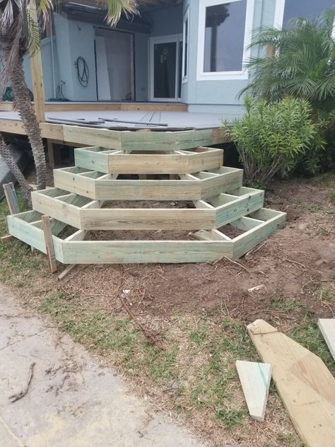 Patio Stairs, Porch Stairs, Patio Steps, Deck Steps, Patio Deck Designs, Deck Designs Backyard, Deck Stairs, Wooden Steps, Porch Steps