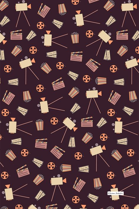 Movie Night Wallpaper, Cinema Wallpaper Backgrounds, Kino Wallpaper, Popcorn Background, Wallpaper Cinema, Cinema Theme, Live Background, Movie Background, Office Stickers