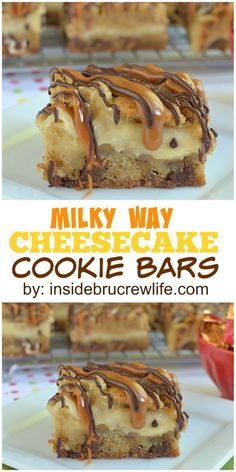 Milky Way Candy, Savory Cakes, Dessert Original, Cheesecake Cookies, Cookie Bar Recipes, Candy Bars, Cheesecake Bars, Caramel Apple, Yummy Sweets