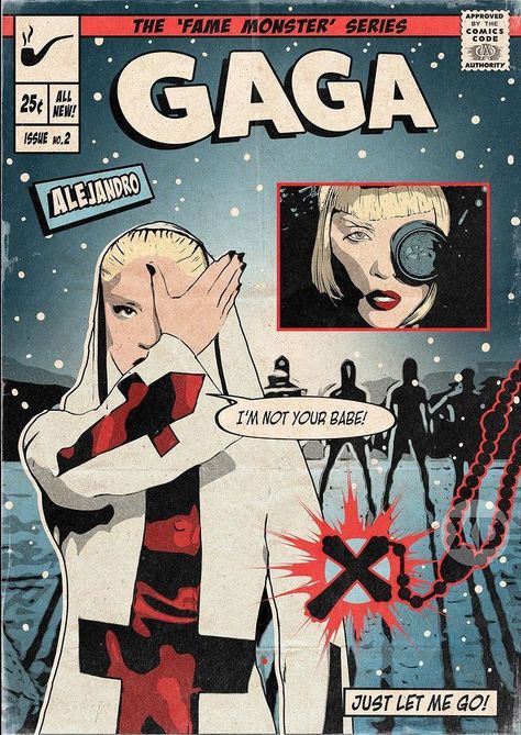 Vintage Comic Cover, Lady Gaga Judas, Comic Cover Art, Saga Comic, The Fame Monster, Comic Cover, Vintage Comic Books, Vintage Comics, Room Posters