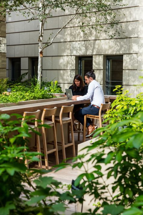 Outdoor Office Patio, Outdoor Co Working Space, Outdoor Work Area, Public Terrace Design, Outdoor Coworking Space, Office Outdoor Space, Outdoor Study Space, Outdoor Working Space, Outdoor Work Space