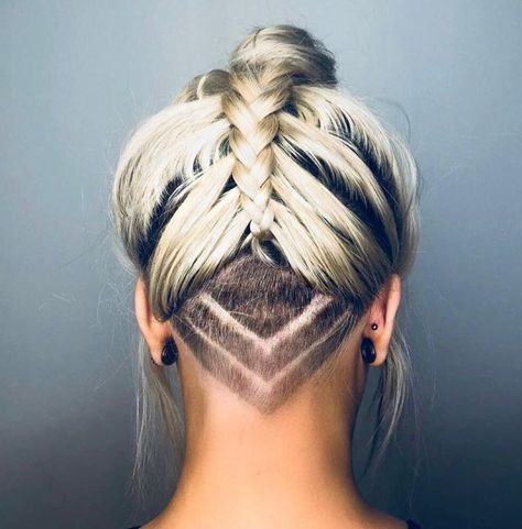 Nape Undercut Haircut for Women Under Hair Shaved, Nape Undercut Designs, Undercut Hair Designs, Undercut Haircut, Undercut Hairstyles Women, Undercut Designs, Undercut Long Hair, Undercut Styles, Nape Undercut