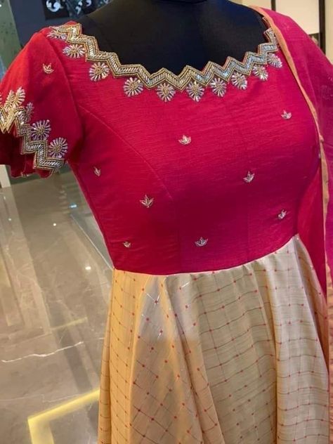 Peach Color Combination, Hand Embroidery Work, Long Frock Designs, Long Gown Design, Anarkali Dress Pattern, Salwar Designs, Pink Gown, Long Frock, Long Gown Dress