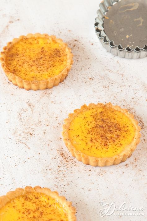 Custard Tarts recipe | ledelicieux.com Elevated Desserts, Vanilla Custard Tart, Custard Tart Recipe, Vanilla Tart, Dessert Custard, Grapefruit Curd, Custard Tarts Recipe, Mini Tart Recipes, British Sweets