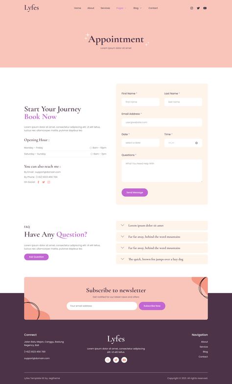 Contact Section Web Design, Form Web Design, Workshop Business, Career Consultant, Personal Coach, Single Line, Web Layout, Professional Design, Life Planner