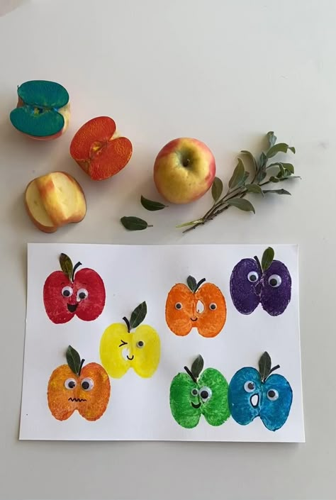 Apple Activities, Fall Arts And Crafts, Paper Craft Ideas, Toddler Arts And Crafts, Preschool Art Activities, Kindergarten Crafts, Daycare Crafts, Autumn Crafts, Fall Crafts For Kids