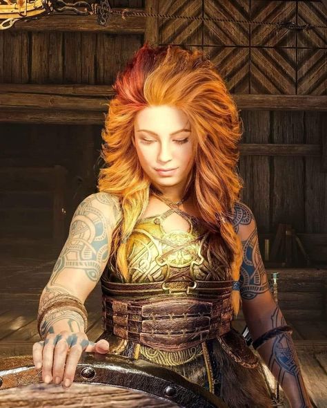 Briam Gomes on Twitter: "Thrúd Thorsdottir ⚡️#GoWRagnarök https://t.co/TmzrVPUyCZ" / Twitter Playstation 5, Thor, Playstation, Tattoos, Red, Hair, Instagram