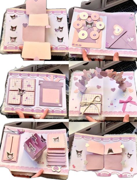 Coquette Scrapbook Ideas, Lapbook Aesthetic, Ideas Lapbook, Buku Diy, Lapbook Ideas, خريطة ذهنية, Kraf Kertas, Creative School Project Ideas, Book Crafts Diy