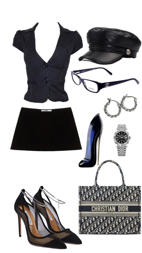 Mini Skirt Outfit Aesthetic, Fashion Magazine Aesthetic, Magazine Aesthetic, Black Mini Skirt Outfit, J Lo Fashion, Skirt Outfits Aesthetic, Aesthetics Fashion, Cute Professional Outfits, Heels Designer