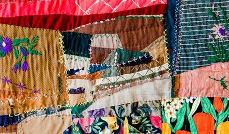 Piecing Together – Selvedge Magazine Selvedge Magazine, Living Etc, Abstract Quilt, Different Artists, Colorful Textiles, Art Organization, Quilting Supplies, Quilt Stitching, Creative Outlet