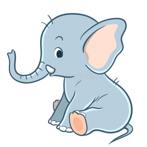 Cute cartoon baby elephant stock illustration Baby Elephant Cartoon, Kid Friendly Art, Cartoon Character Illustration, Funny Elephant, Elephant Images, Elephant Illustration, Elephant Drawing, Cartoon Elephant