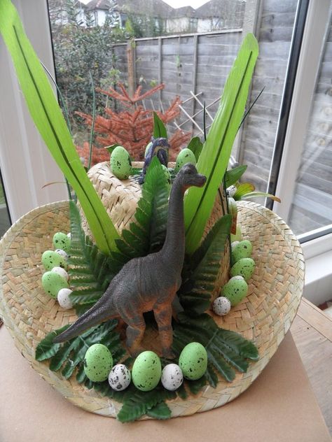 Easter Bonnet — Dinosaur (750x1000) Easter Hat Ideas, Boys Easter Hat, Easter Bonnets For Boys, Easter Bonnet Competition, Easter Hat Parade, Easter Bonnets, Easter Hat, Crazy Hat Day, Easter Hats