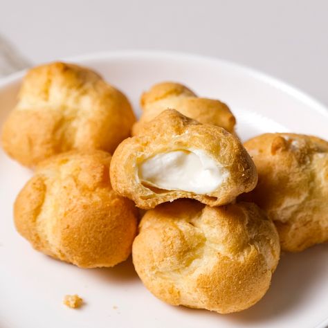 Poppies Mini Cream Puffs are made with traditional choux pastry shells, filled to the brim with fresh cream. Mini Cream Puffs, Mini Cream Puff, Choux Cream, Pastry Shells, Choux Pastry, Cream Puff, Delicious Cookies, Cream Puffs, Fresh Cream