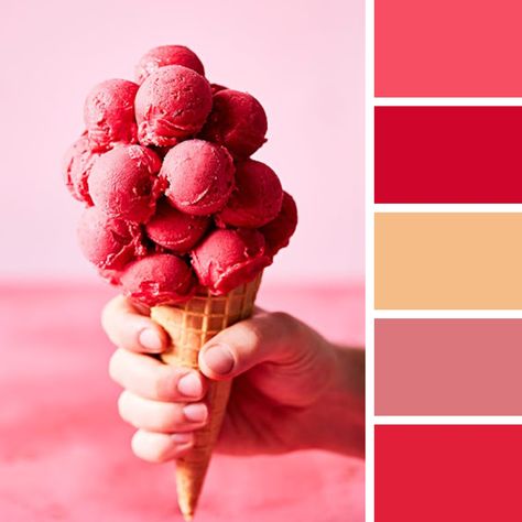 Ice Cream Palette, Cream Palette, Scoop Ice Cream, Food Inspired, Raspberry Sorbet, Ice Cream Cone, Color Pallets, Color Palettes, Color Inspiration