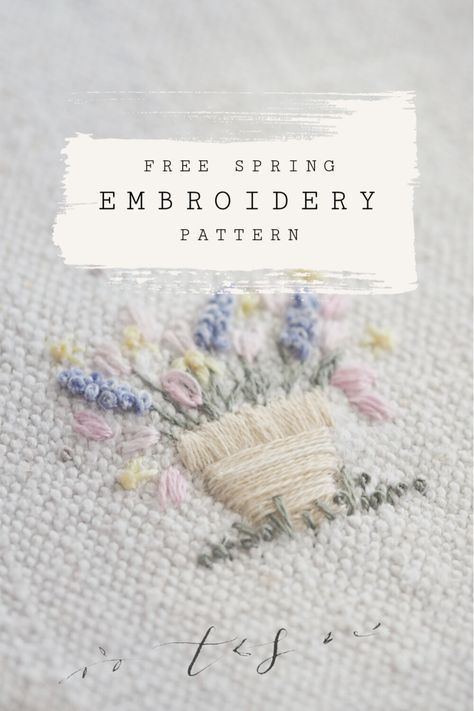 Free Embroidery Pattern: A little Spring cheer — The Stitchery Easter Embroidery Patterns, Spring Embroidery, Miniature Embroidery, Easter Embroidery, Hand Embroidery Projects, Embroidery Patterns Vintage, Embroidery Patterns Free, Simple Embroidery, Hand Embroidery Art