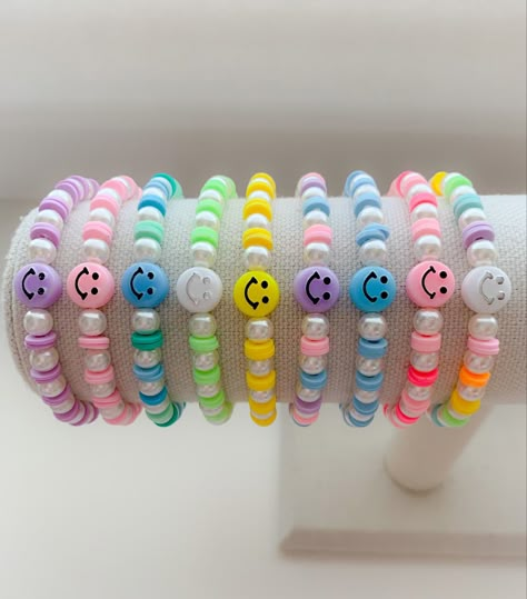 Fruit Bracelets, Bracelets Preppy, Bracelets Stacking, Bracelets Clay, Aesthetic Bracelets, Bracelets Aesthetic, Clay Bead Ideas, Make Clay Beads, Clay Bead Bracelet Ideas