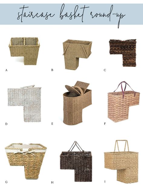 Stair Baskets, Staircase Basket, Stair Basket, Cleaning Organization, Stair Well, Stair Storage, Two Story Homes, House Stairs, Stair Runner