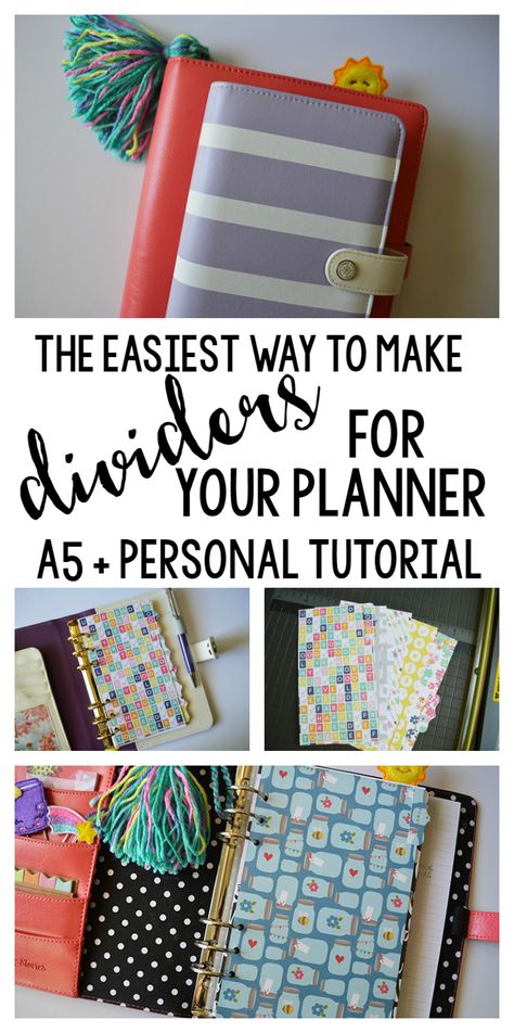 The Easiest Way to Make Planner Dividers for A5 or Personal Size- full tutorial! Make Planner, Diy Planners, A5 Inserts, Recollections Planner, Filofax Personal, Filofax A5, Planner Dividers, Pretty Planners, Planner Tips