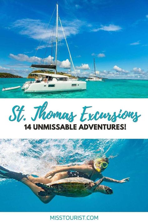 From catamarans to helicopters, find the perfect St Thomas excursions for you! Whether you're looking to relax or explore, we've got you covered! St Thomas Itinerary, St Thomas Virgin Islands Outfits, St Thomas Vacation, St. Thomas, St Thomas Us Virgin Islands, Virgin Islands Vacation, St Thomas Virgin Islands, Bach Bash, St Thomas Usvi