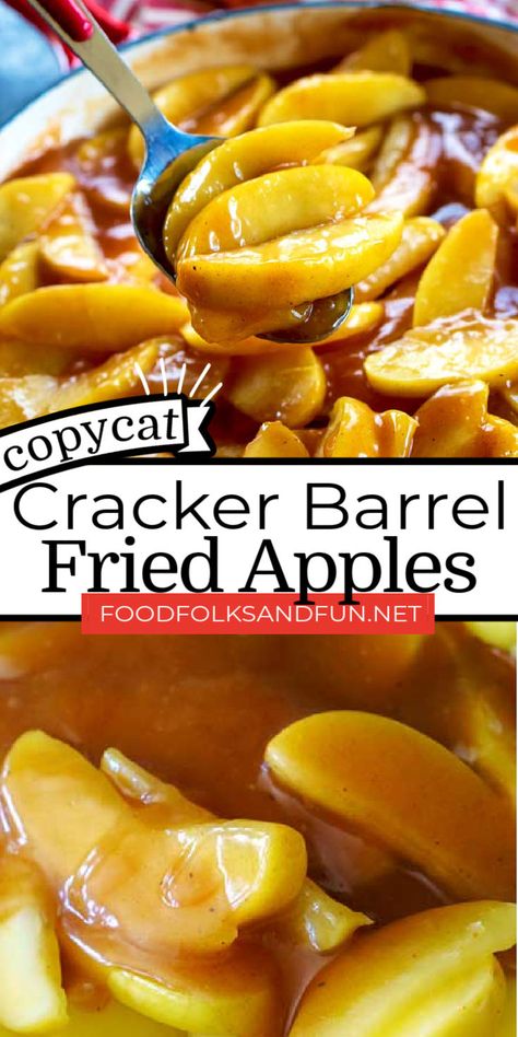 Fried Apples Recipe, Cracker Barrel Fried Apples, Copycat Cracker Barrel, Cracker Barrel Recipes, Apple Recipes Easy, Apple Dessert Recipes, Fried Apples, Copykat Recipes, Fruit Dishes