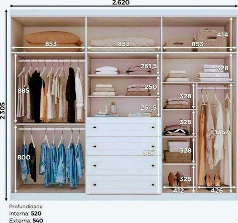 Wardrobe Interior Layout, Clothes Closet Design, Ideas De Closets, Bedroom Ideas Master, Bedroom Built In Wardrobe, Dressing Room Closet, Things To Wear, Dream Closet Design, Closet Design Layout