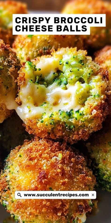 Whip up these Easy Broccoli Cheese Balls for a tasty treat! Packed with cheesy flavor and a veggie twist, these are the perfect snack or appetizer. Bennigans Broccoli Bites, Fried Broccoli And Cheese Balls, Brocolli Appetizer Recipes, Broccoli Cheese Bites Air Fryer, Meatless Cheese Ball, Broccoli Cheese Balls Baked, Holiday Broccoli Recipes, Things To Do With Broccoli, Things To Make With Broccoli