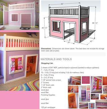 Playhouse Loft, Playhouse Loft Bed, Playhouse Bed, Castle Bed, Bunk Bed Plans, Loft Bed Plans, Diy Loft Bed, Diy Playhouse, Build A Playhouse