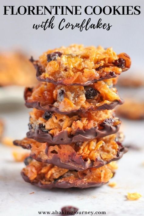 Florentine Cookies Recipe, Florentine Biscuits, Heavenly Cookies, Christmas Sweet Table, Nut Free Desserts, Florentine Cookies, Florentines Recipe, Salted Caramel Pretzels, Recipe Cookies