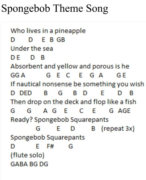 Flute Notes With Letters, Spongebob Theme Song Ukulele, Songs On The Piano Letters, Violin Songs With Letters, Easy Piano Songs For Beginners With Letters, Flute Songs With Letters, Piano Song Letters, Flute Notes Songs Easy, Songs For Flute