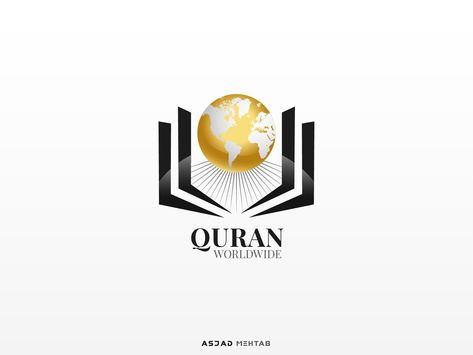 Quran Worlwide Logo Design by Asjad Mehtab Islamic Channel Logo, Quran Logo Design, Islamic Logo Design, Quran Logo, Quran Png, Islamic Illustration, Quran Teaching, Islamic Logo, Green Logo Design