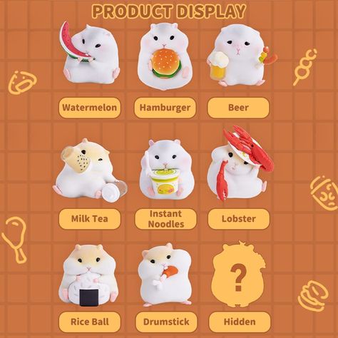 AmazonSmile: BEEMAI Cang Lang Lang Hamster Series 1PC Random Design Cute Figures Collectible Toys Birthday Gifts : Toys & Games Hamster Decorations, Japanese Hamster, Cute Figures, Hamster Toys, Collectible Toys, Blind Box, Flocking, Toy Collection, Toys Games