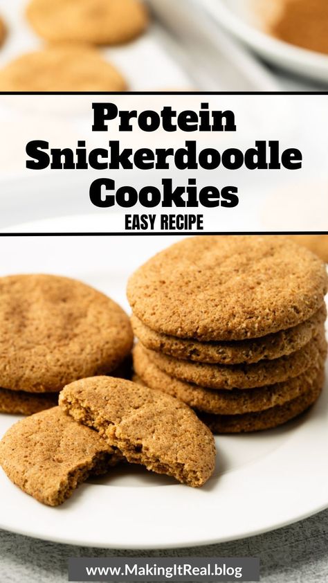 If you prefer a healthier version of the soft and chewy snickerdoodle cookie, you're going to love this gluten-free protein snickerdoodle cookie recipe. Cookie Recipes Cinnamon, Snickerdoodle Cookies Recipe Easy, Snickerdoodle Cookie Recipe, Snickerdoodle Cookies Easy, Protein Goals, Daily Protein, Cinnamon Sugar Cookies, Snickerdoodle Cookie, Gluten Free Protein