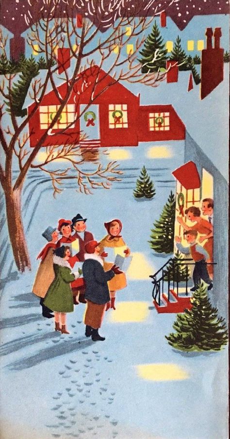 How To Draw People, Draw People, Vintage Christmas Images, People Walking, Old Fashioned Christmas, Christmas Scenes, Vintage Christmas Cards, Christmas Mood, Christmas Illustration