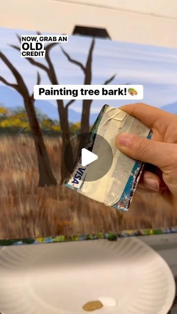 Paint Trees Easy, Paint Tree Tutorial, Tree Paint Tutorial, How To Paint A Tree, How To Paint Tree Bark, Tree Bark Painting Tutorial, Acrylic Paint Trees Tutorials, How To Paint Tree Bark Acrylic, How To Paint Trees