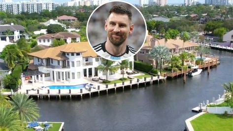 Lionel Messi Just Scored a Chic Waterfront Mansion in South Florida Lionel Messi House, Waterfront Mansion, Soccer Star, Makeup Area, Sunny Isles Beach, Intracoastal Waterway, Sunny Isles, Robb Report, Master Retreat