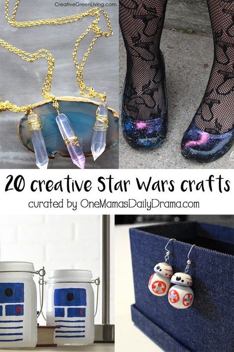 20 creative Star Wars crafts for adults / curated by One Mama's Daily Drama // Turn "The Last Jedi" release into a Star Wars celebration! This roundup of over a dozen Star Wars crafts will inspire you with easy projects you can DiY. Diy Star Wars Gifts, Diy Starwars, Eclectic Decor Minimalist, Disney Crafts For Adults, Daily Drama, Diy Geek, Star Wars Cupcakes, Disney Diy Crafts, Geek Diy