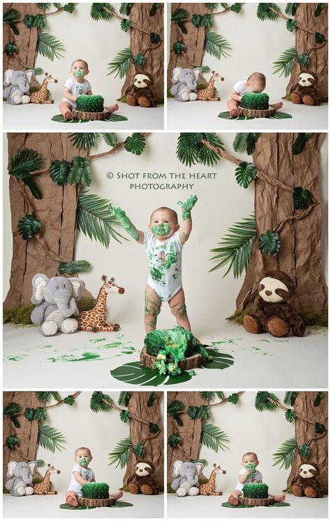 Jungle Wild One First Birthday, 2 Wild Birthday Photoshoot, Wild One Letters, Wild One Birthday Party Photoshoot, Wild One First Birthday Cake Smash, Jungle Theme Cakes 1st Birthday, Woodlands Cake Smash, Safari Birthday Smash Cake, Smash Cake Jungle Theme