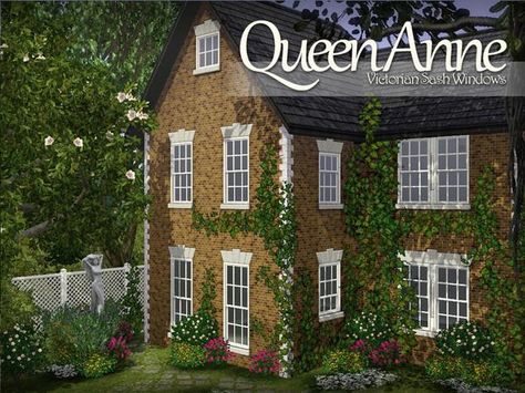 Apple's Queen Anne Sash Windows Sims 4 Cc Vines, Victorian Windows, Queen Anne House, List Of Countries, Sash Windows, Old Doors, Windows Doors, Sims Mods, Sims 4 Cc