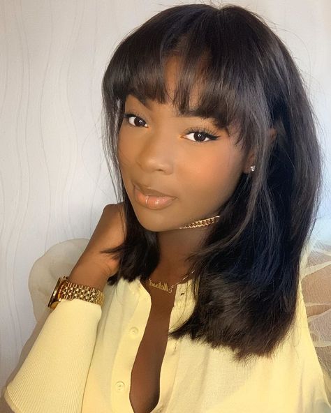 Bang Wigs, Natural Hair Bangs, Wigs Hairstyle, Short Lace Front Wigs, G Hair, Human Virgin Hair, Lace Hair, Short Hair With Bangs, Girl Short Hair