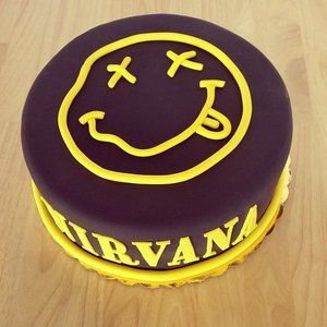 Nirvana Cake, Nirvana Style, Music Cakes, Rock Cake, Crazy Cakes, Cake Board, New Braunfels, Bakery Cafe, Cakes For Boys