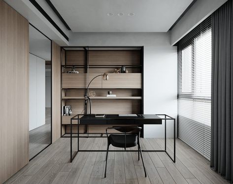 Decorating Minimalist Spaces With Monochrome Melds Monochrome Decor, Minimalist Home Interior, Design Blogs, Office Layout, 아파트 인테리어, Modern Home Office, Office Interior, Office Interior Design, Home Office Design