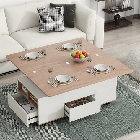 Merax Modern Lift Top Coffee Table Multifunctional Table - Bed Bath & Beyond - 38398648 Convertible Coffee Table, Furniture Diy Ideas, Modern Cocktail Tables, Coffee Table With Wheels, X Coffee Table, Coffee Table With Drawers, Furniture Design Chair, Studio Apt, Design Chair